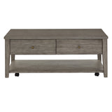 Homelegance By Top-Line Juniper Antique Grey Finish Grey Fiber Cement Table with Self Grey Wood