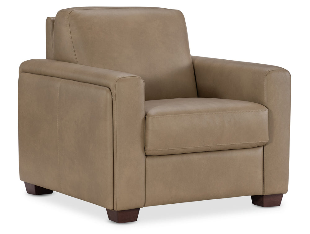 Hooker Furniture Griffin Top-grain Leather Accent Chair Transitional Tailored Seating for Living Rooms SS179-01-086