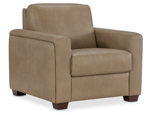 Hooker Furniture Griffin Top-grain Leather Accent Chair Transitional Tailored Seating for Living Rooms SS179-01-086