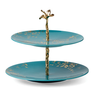 Lenox Sprig & Vine 2-Tiered Server Green, TURQ,AQUA PORCELAIN 890740