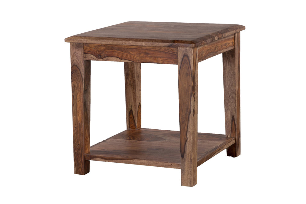 Porter Designs Porter Sonora Solid Sheesham Wood End Table - Handcrafted Brown Beauty With Elegant Design Brown Wood 05-196-07-9740