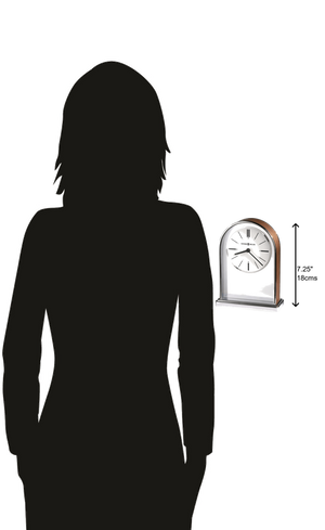 Hekman Furniture 645768 Contemporary Table Clock - Elegant Design With Walnut Veneer & Chrome Finish For Any Space  Milan Tabletop Clock 645768