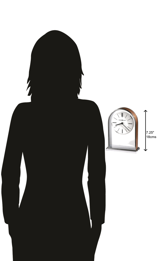 Hekman Furniture 645768 Contemporary Table Clock - Elegant Design With Walnut Veneer & Chrome Finish For Any Space  Milan Tabletop Clock 645768