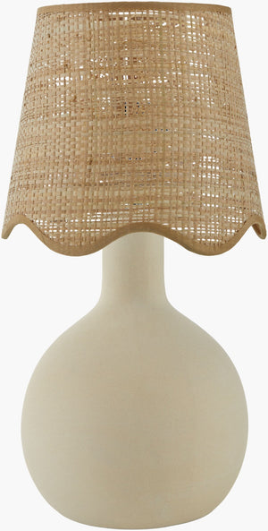 Livabliss Balbao Ceramic Base Table Lamp with Woven Rattan Shade for Coastal Bohemian Decor BLA-001