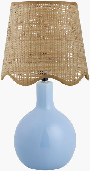 Livabliss Balbao Ceramic Base Table Lamp with Woven Rattan Shade for Bohemian Bedroom Decor BLA-010