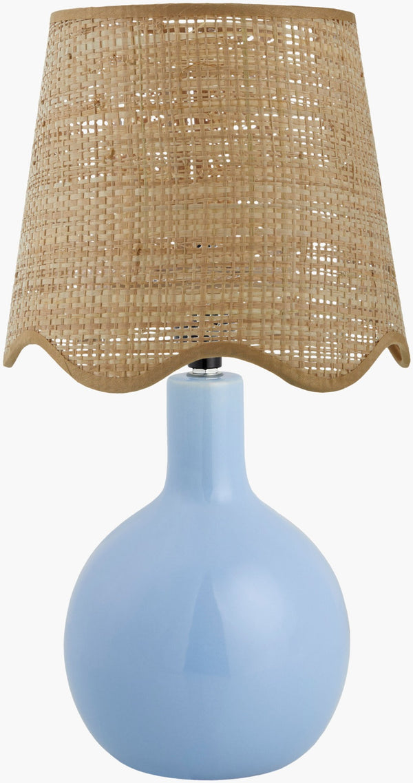 Livabliss Balbao Ceramic Base Table Lamp with Woven Rattan Shade for Bohemian Bedroom Decor BLA-010