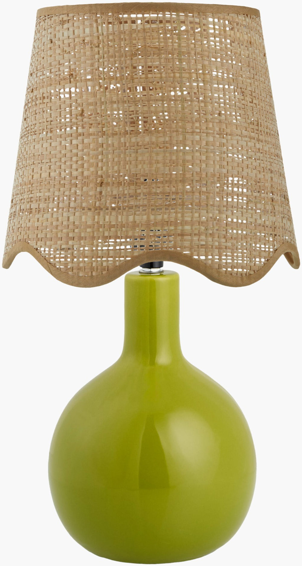 Livabliss Balbao Ceramic Base Table Lamp with Woven Rattan Shade for Bohemian Interiors BLA-013