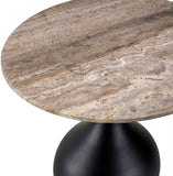 Bolb BLB-001 22"H x 24"W x 24"D End Table BLB001-222424  Top: Cream; Base: Black Surya