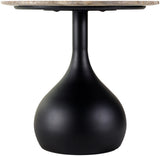 Bolb BLB-001 22"H x 24"W x 24"D End Table BLB001-222424  Top: Cream; Base: Black Surya