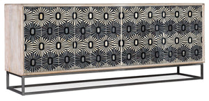 Hooker Furniture Melange Whitmore Credenza With Bone Inlay Doors, Mango Wood Case, Touch-Latch Storage & Wire Management 628-85111-02