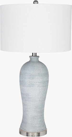 Surya Blaine Accent Table Lamp - 31" Tall Stylish Concrete Design With Soothing Linen Shade For Home Decor Body, Light Gray,Base, Clear,Finial, Clear,Harp, Metallic ,Nickel Concrete,Acrylic,Linen,Polyester,Acrylic Ble-001
