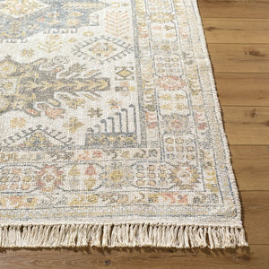 Livabliss Belfast Hand-loomed Cotton Accent Rug with Fringe Border for Entryway or Bedside Ivory, Slate Bl 27" x 45" BLF2300-2745