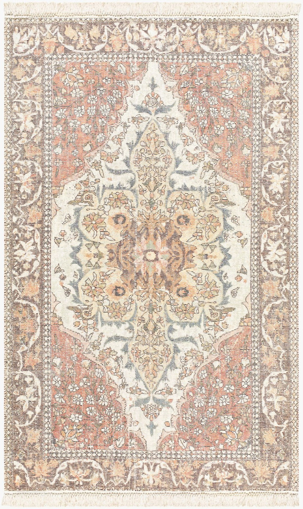Livabliss Belfast Hand-loomed Cotton Blend Accent Rug with Fringe for Bohemian Entryway Decor Terracotta, Ivo 27" x 45" BLF2303-2745