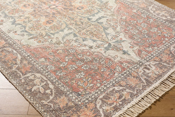 Livabliss Belfast Hand-loomed Cotton Blend Accent Rug with Fringe for Bohemian Entryway Decor Terracotta, Ivo 27" x 45" BLF2303-2745