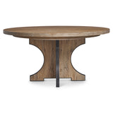 Tribeca Round Dining Table with Aurum Finish and Expandable Leaf, 60