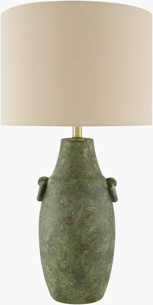 Surya Beraliya Hand-painted Ceramic Table Lamp with Linen Shade for Warm Ambient Glow BLI-002