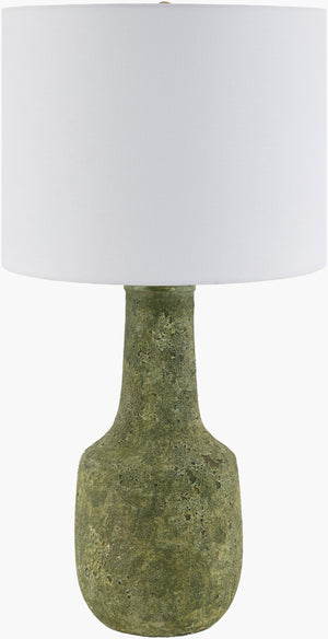 Surya Beraliya 30" Elegant Accent Table Lamp With Hand-painted Ceramic Body & Warm Linen Shade For Home Body, Green,Shade, White,Finial, Metallic ,Gold,Harp, Metallic ,Gold,Cord, Translucent Ceramic,Linen,Polyester,Iron Bli-003