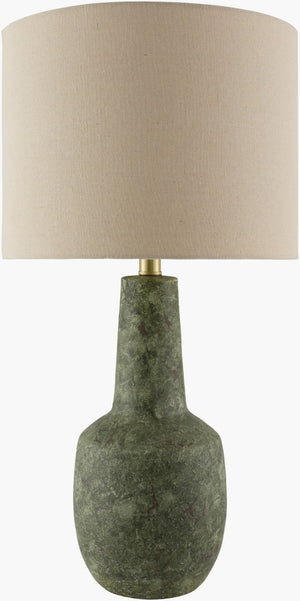 Surya Beraliya Hand-painted Ceramic Table Lamp Arts and Crafts Style with Warm Linen Shade BLI-004