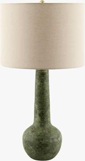 Surya Beraliya Hand-painted Ceramic Table Lamp with Linen Shade Arts and Crafts Style BLI-008
