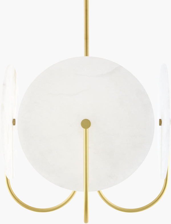 Surya Bellaria Glam Modern Metal Stone Chandelier Ceiling Light for Dining or Entryway BLLR-001