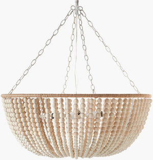 Surya Belem Pendant Lighting - Hand-painted Iron Fixture, 30" Charm & Elegance For Your Home Decor Fixture, Cream,Shade, Cream,Cord, White Iron Blm-001