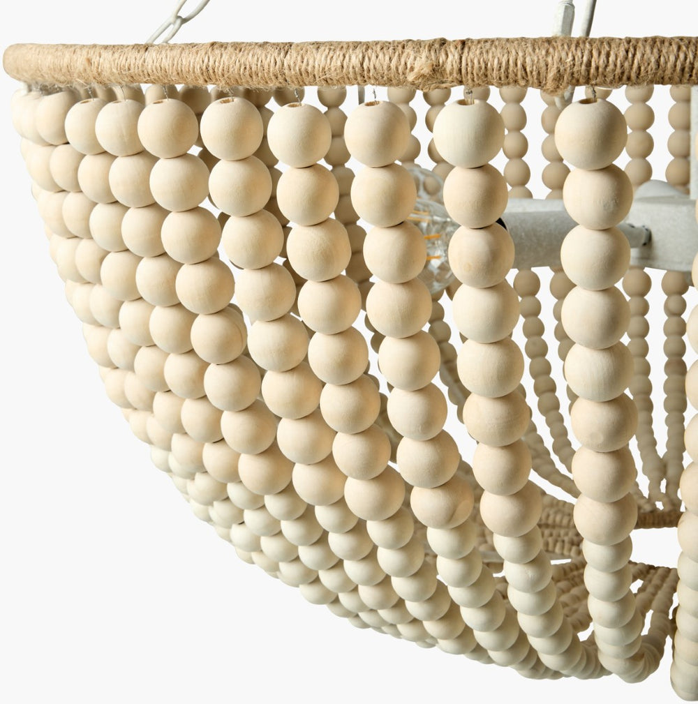 Surya Belem Pendant Lighting - Hand-painted Iron Fixture, 30" Charm & Elegance For Your Home Decor Fixture, Cream,Shade, Cream,Cord, White Iron Blm-001