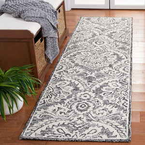 Safavieh Blossom 106 Hand Tufted Country and Floral Rug Black / Ivory BLM106Z-4