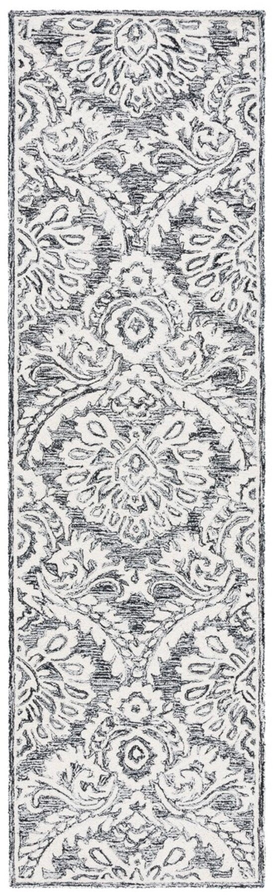Safavieh Blossom 106 Hand Tufted Country and Floral Rug Black / Ivory BLM106Z-4