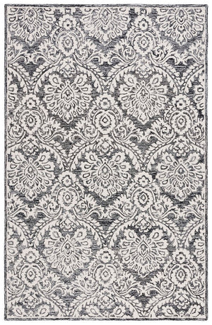 Safavieh Blossom 106 Hand Tufted Country and Floral Rug Black / Ivory BLM106Z-4