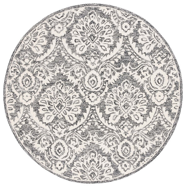 Safavieh Blossom 106 Hand Tufted Country and Floral Rug Black / Ivory BLM106Z-4