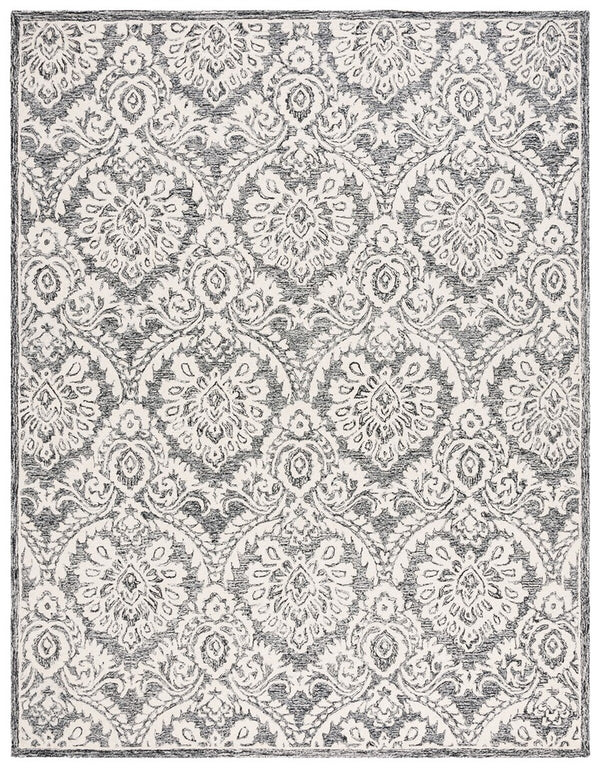 Safavieh Blossom 106 Hand Tufted Country and Floral Rug Black / Ivory BLM106Z-4