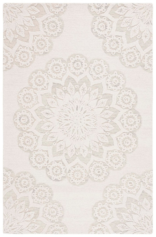 Safavieh Blossom 108 Hand Tufted Country and Floral Rug Ivory / Grey BLM108F-4