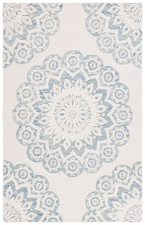 Safavieh Blossom 108 Hand Tufted Country and Floral Rug Ivory / Blue BLM108M-4