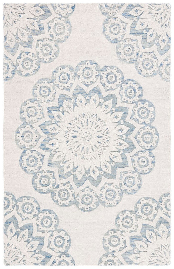Safavieh Blossom 108 Hand Tufted Country and Floral Rug Ivory / Blue BLM108M-4