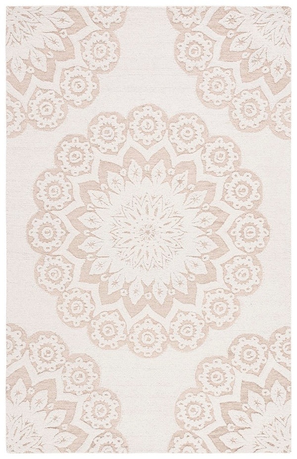 Safavieh Blossom 108 Hand Tufted Country and Floral Rug Ivory / Light Brown BLM108T-4