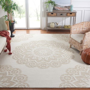 Safavieh Blossom 108 Hand Tufted Country and Floral Rug Ivory / Light Brown BLM108T-4