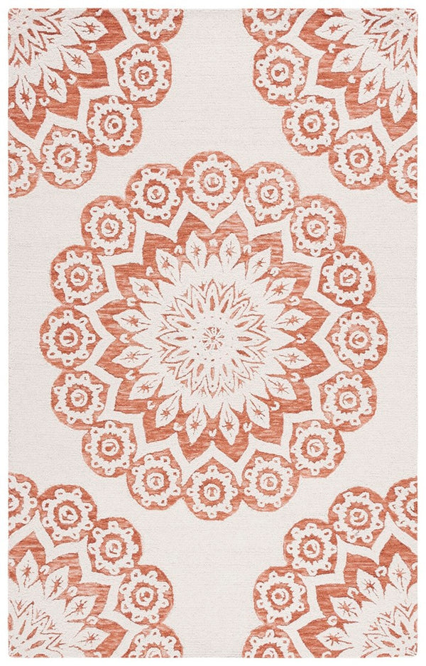 Safavieh Blossom 108 Hand Tufted Country and Floral Rug Ivory / Pink BLM108U-4
