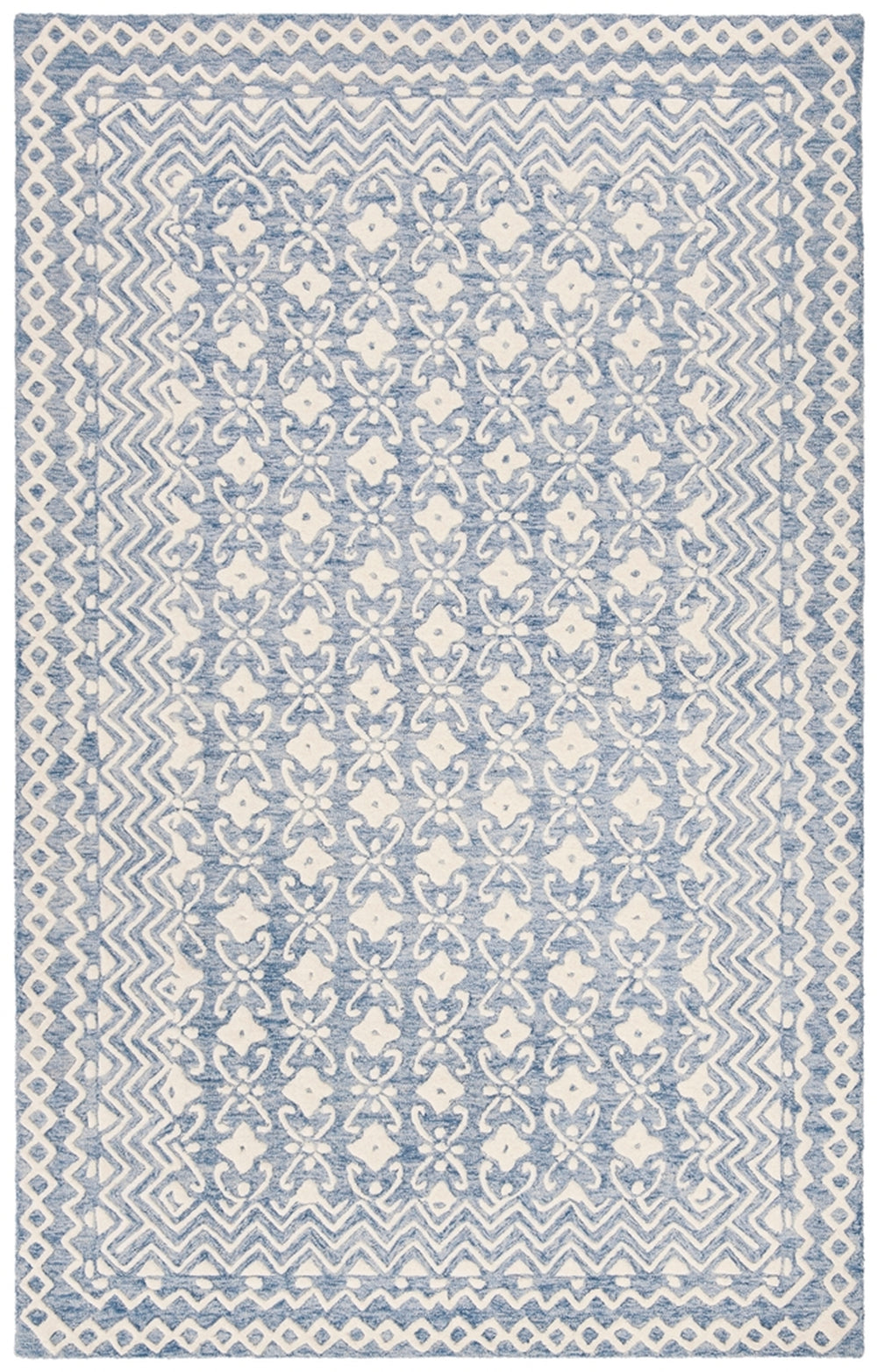 Safavieh Blossom 114 Hand Tufted  Rug IIX Blue / Ivory BLM114M-216
