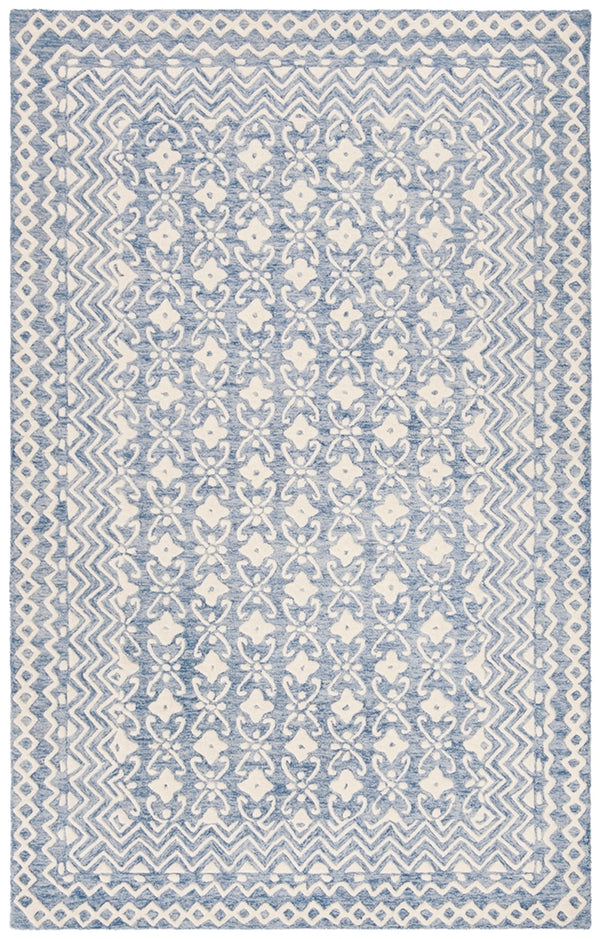 Safavieh Blossom 114 Hand Tufted  Rug IIX Blue / Ivory BLM114M-216
