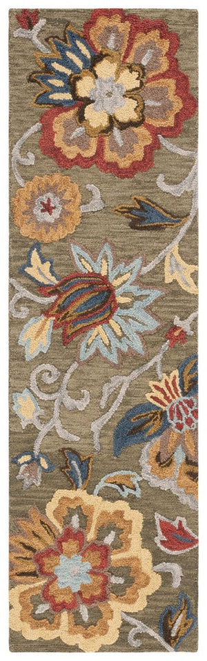 Safavieh Blossom 404 Hand Tufted Floral Rug IIX Green / Red BLM404Y-8
