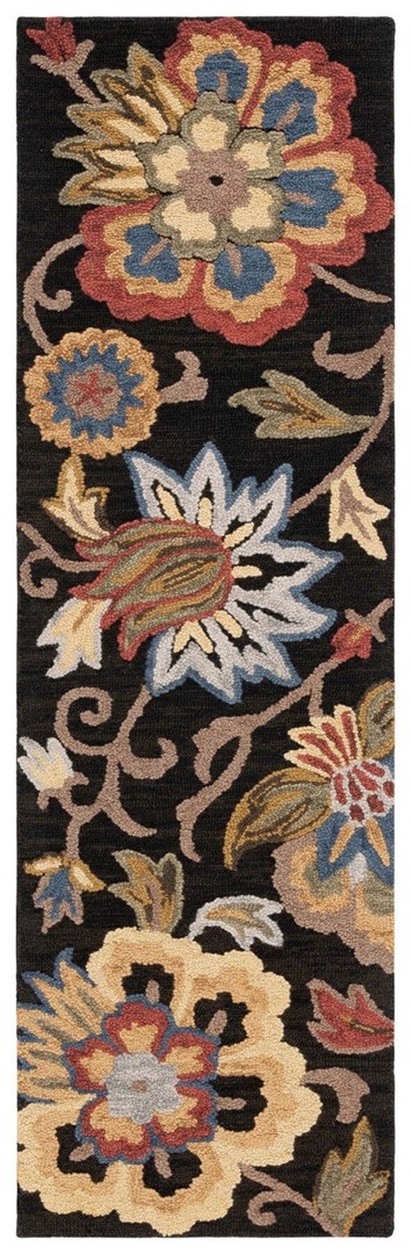 Safavieh Blossom 404 Hand Tufted Floral Rug Black / Yellow BLM404Z-8