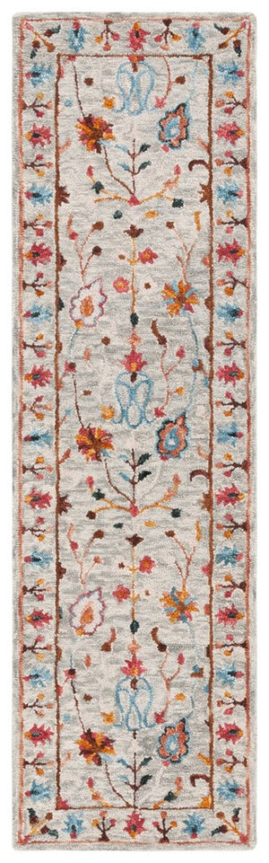 Safavieh Blossom 685 Hand Tufted 80% Wool 20% Cotton Floral Rug Grey / Red BLM685F-8