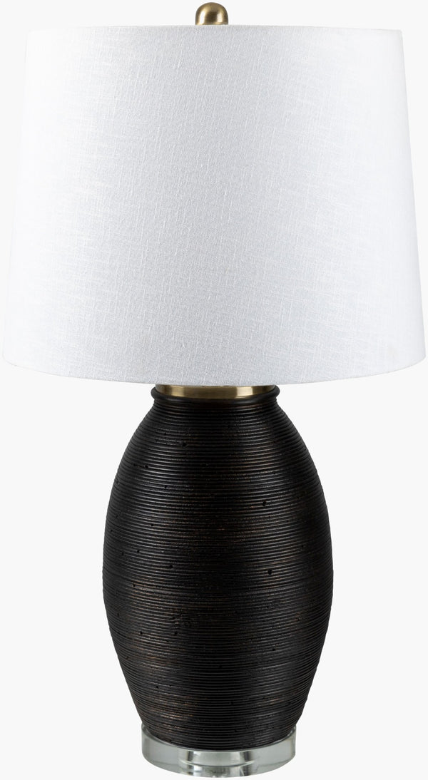 Livabliss Brillo Cement Base Table Lamp with Linen Shade for Industrial or Farmhouse Decor BLO-003