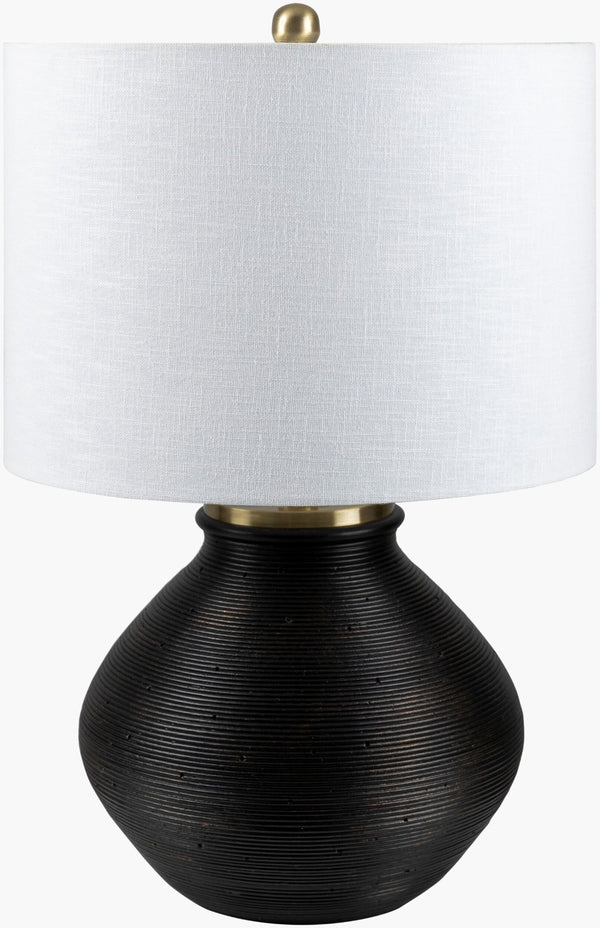 Livabliss Brillo Cement Base Linen Shade Table Lamp Warm Ambient Glow for Farmhouse Rooms BLO-004