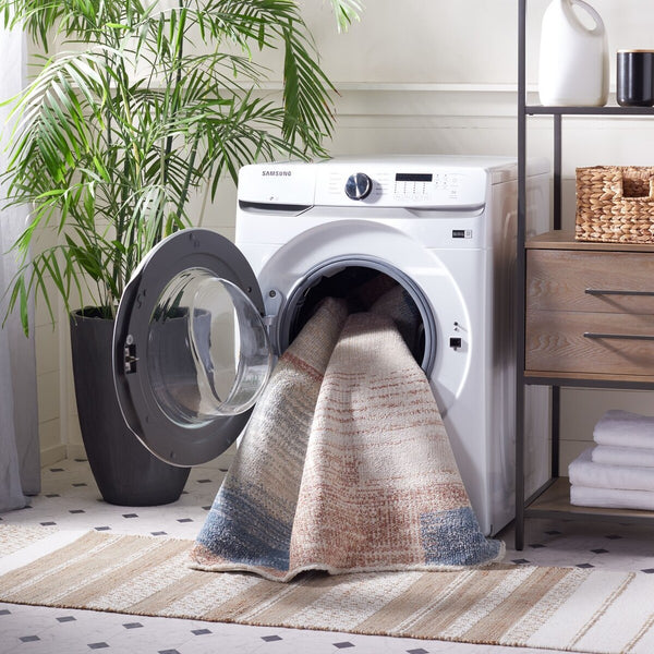 Safavieh Blair Washable 216 BLR216 Flat Weave  Rug Beige / Blue Rust BLR216B-9