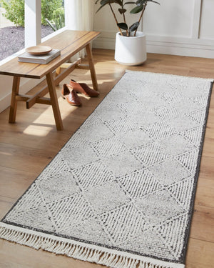 Livabliss Berlin Machine Woven Area Rug High Pile Fringe Trim Polypropylene Living Room Accent Ivory, Black 7'10" x 10' BLR2315-71010