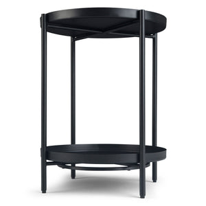 English Elm Monet Metal End Table - Sleek Industrial Design With Reversible Tray Top And Open Shelf Storage B136P158947