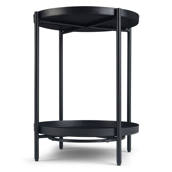 English Elm Monet Metal End Table - Sleek Industrial Design With Reversible Tray Top And Open Shelf Storage B136P158947