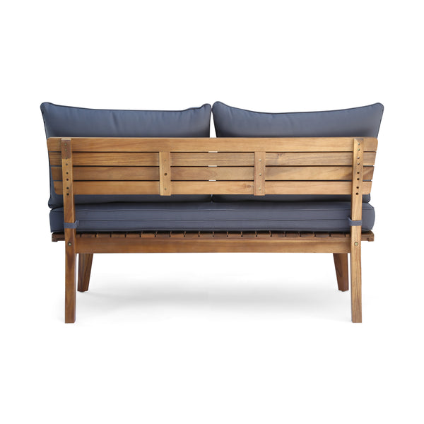 English Elm Christopher Knight Home® - BALMORAL Loveseat Patio Acacia Wood Teak Finish with Weather‑Resistant Gray Cushions, Mid‑Century Charm 62248.00
