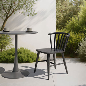 Zuo Modern Shio Dining Chair - Modern Powder Coated Aluminum Frame For Stylish Indoor & Outdoor Dining Spaces Black Aluminum 704083-zuo-modern